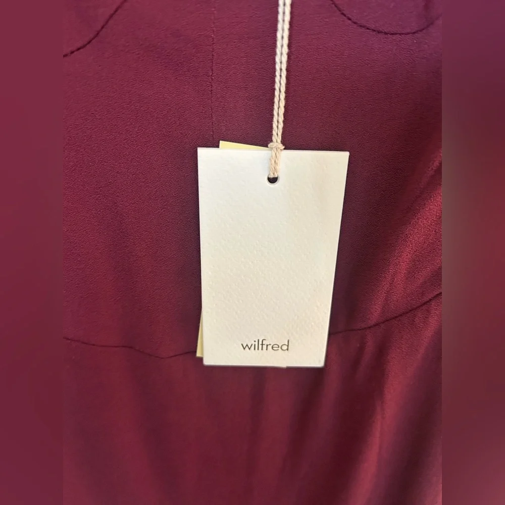 NWT Aritzia Wilfred Fable Sweetheart top Dress Spiced Burgundy Size 12 - Picture 5 of 9